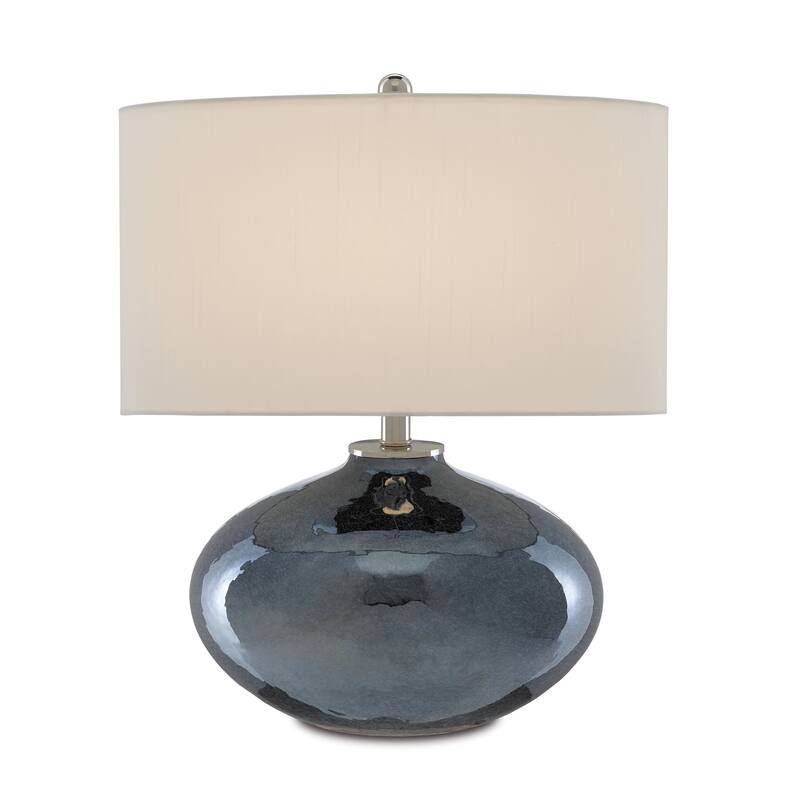 Currey & Company Lucent Blue Table Lamp - 21.75"h x 18"w x 12"d - 21.75"h x 18"w x 12"d - Blue Plated/Polished Nickel