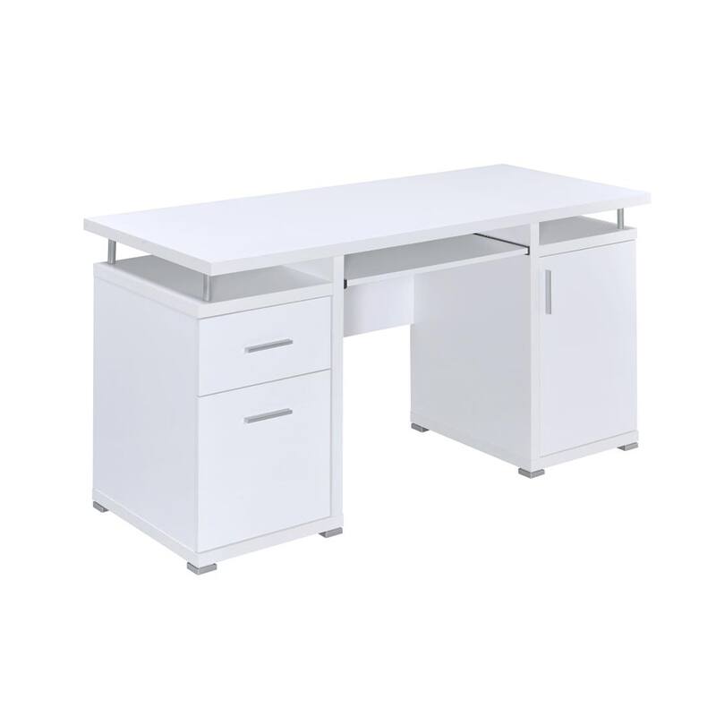 55-inch Office Computer Desk with2 Drawers in White