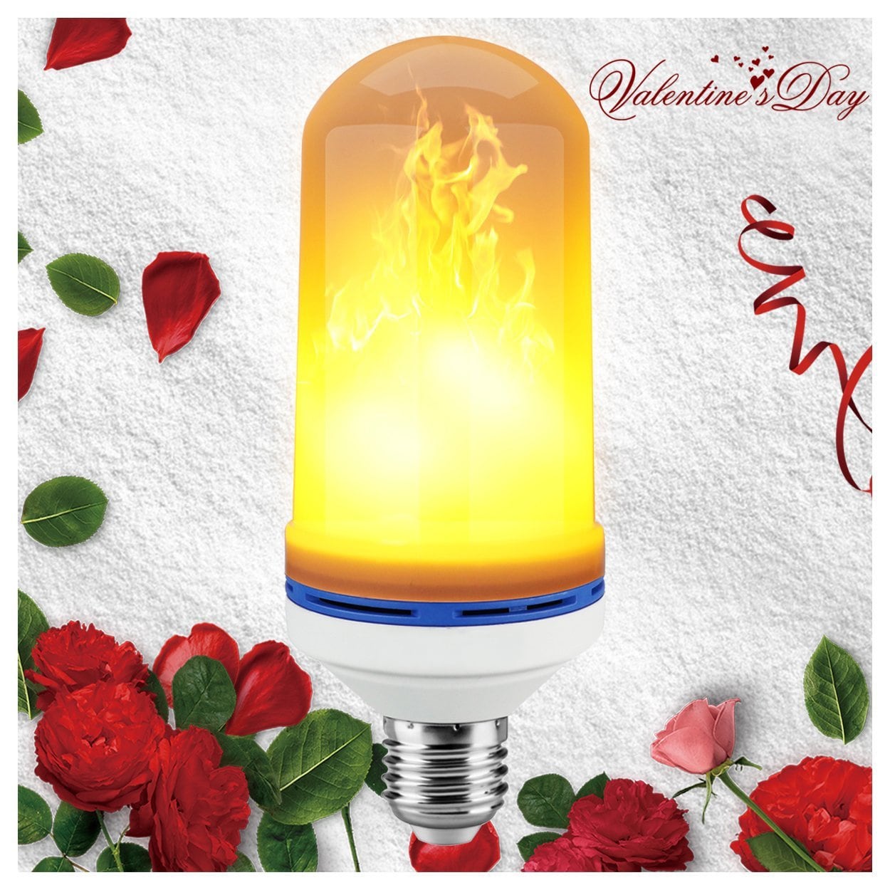 Kanstar LED Flame Effect Light Bulb E26 LED Flickering Flame Light Bulbs 105pcs 2835 LED Beads Simulated Decorative Light
