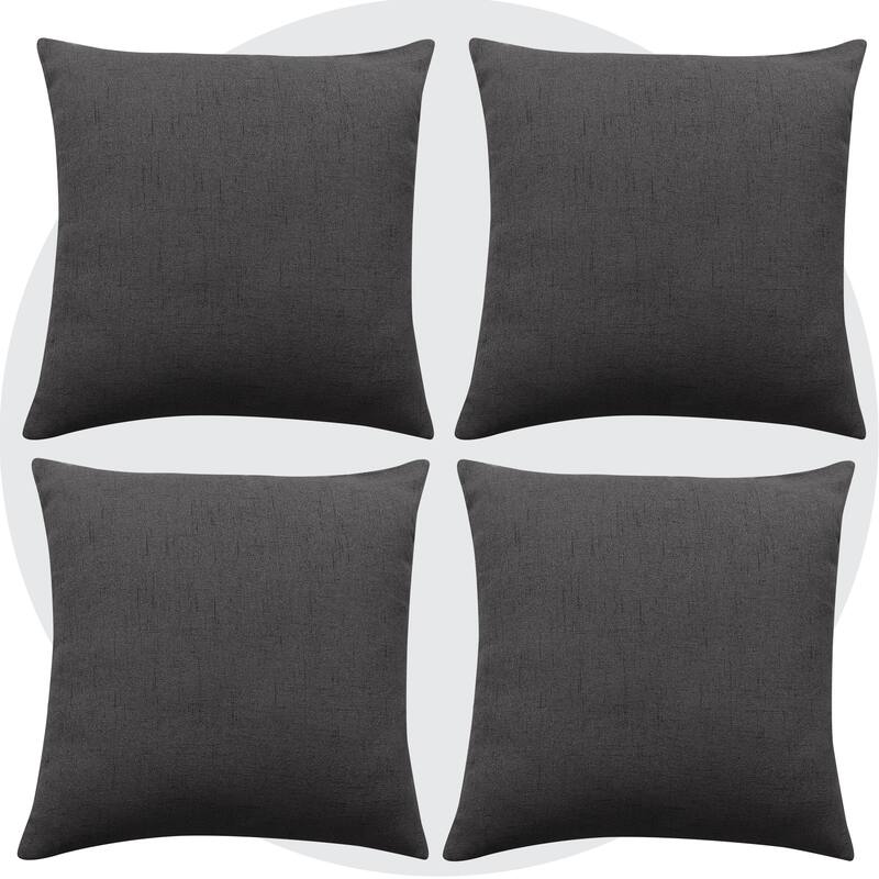 Deconovo Faux Linen Throw Pillow Covers 4 PCS(Cover Only)