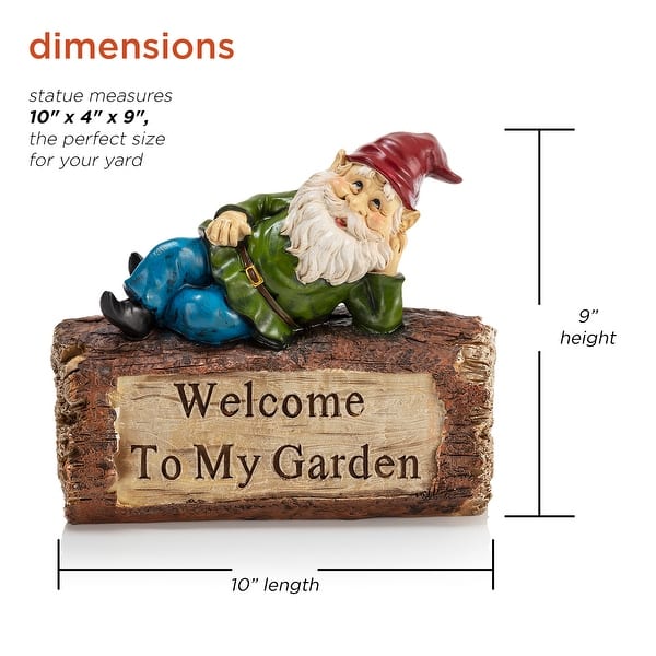 dimension image slide 6 of 11, Gnome Folding Hands Looking Up Garden Statue