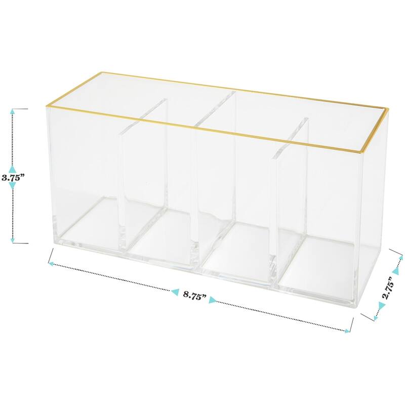Flash Furniture BE-PB7357-G-MS Kerry 3-3/4" Tall Tool and Pencil - Clear / Gold