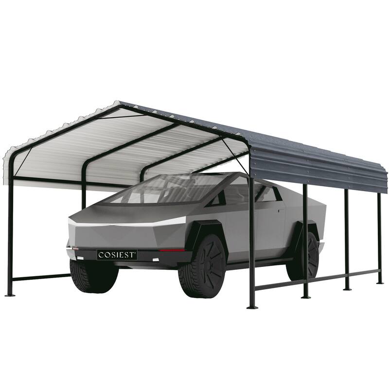 COSIEST Outdoor Steel Carport - 12'x20'