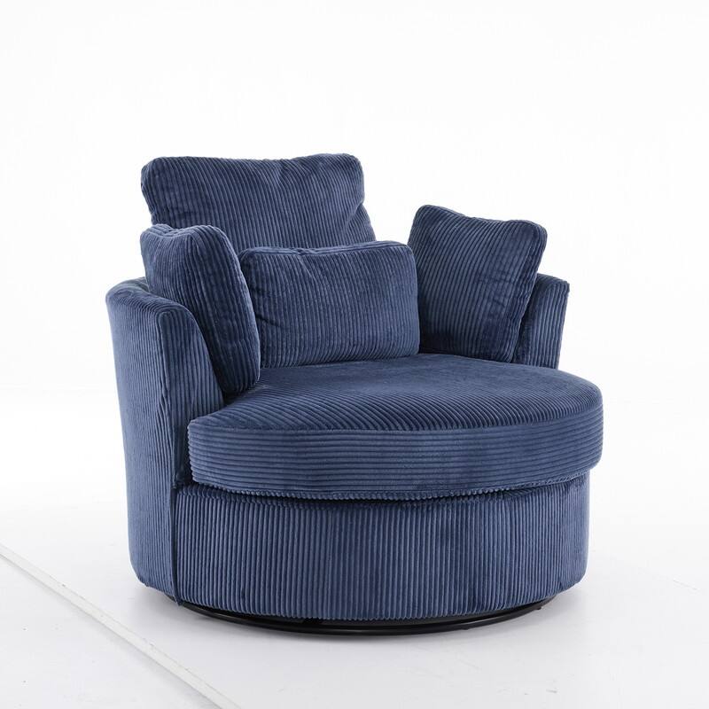 Velvet Crescent Upholstered Swivel Accent Chair