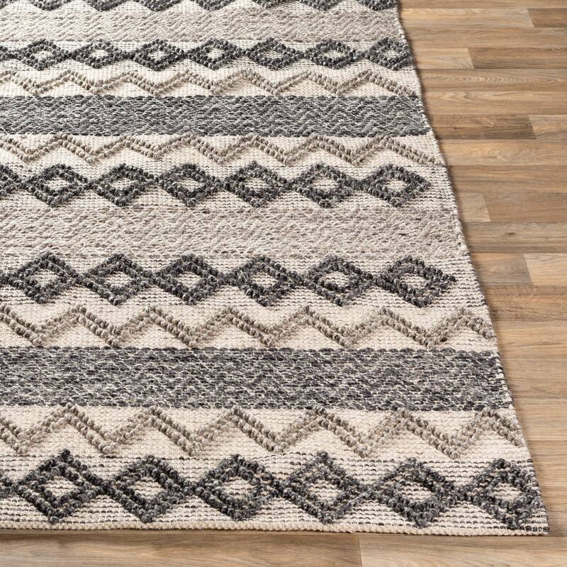 Otto Hand Woven Farmhouse Wool Area Rug