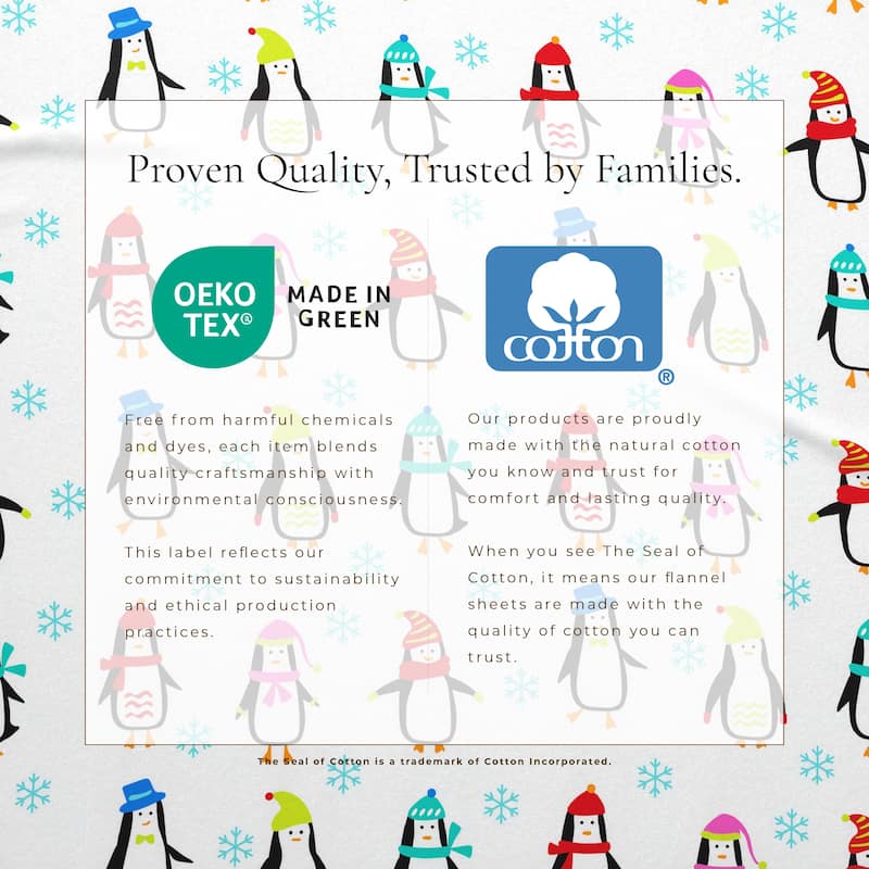 Linery & Co. Ultra-Soft Turkish Cotton Flannel Christmas Print Sheet Set