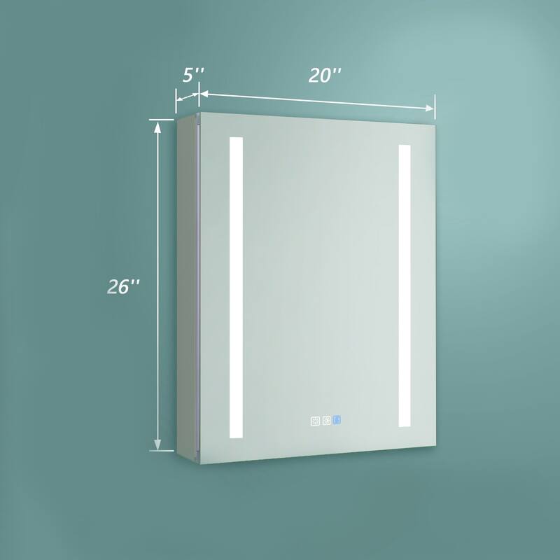 Toolkiss Aluminum Mount Recessed/Surface LED Mirror Left