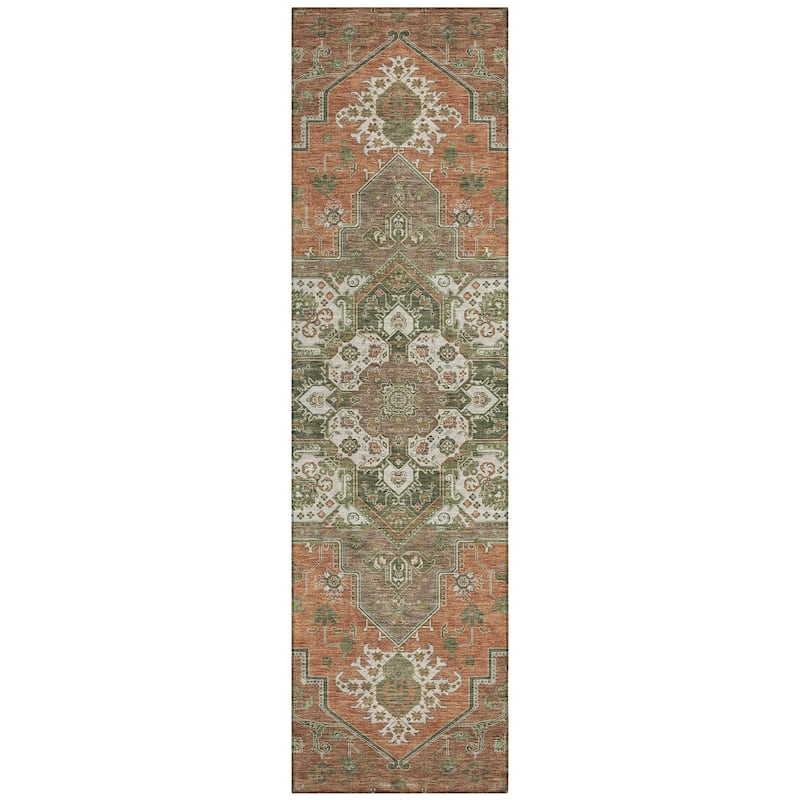 Machine Washable Indoor/ Outdoor Persian Traditional Chantille Rug