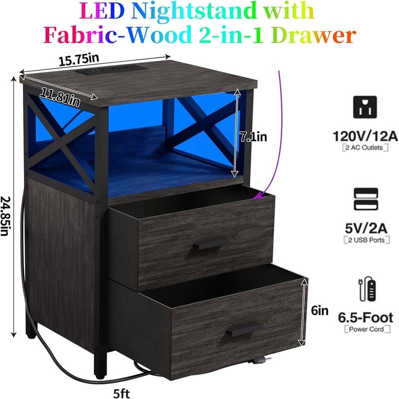 Nightstand with Charging Station