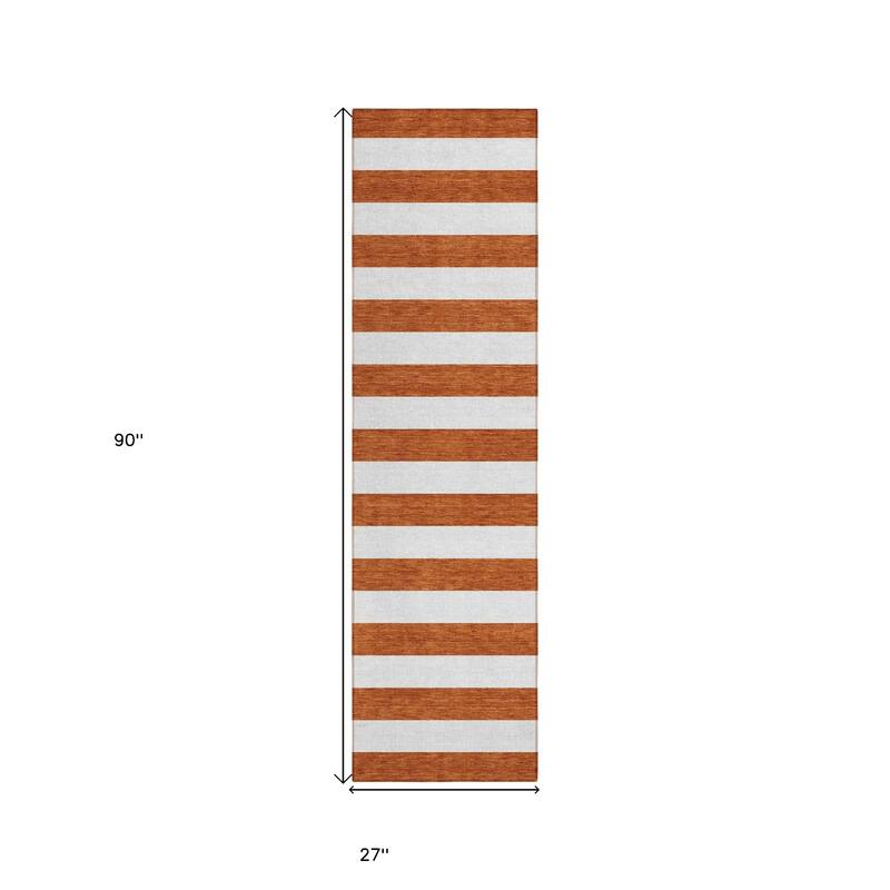 Elri Stripe Weather Resistant Blended Style Outdoor Rug