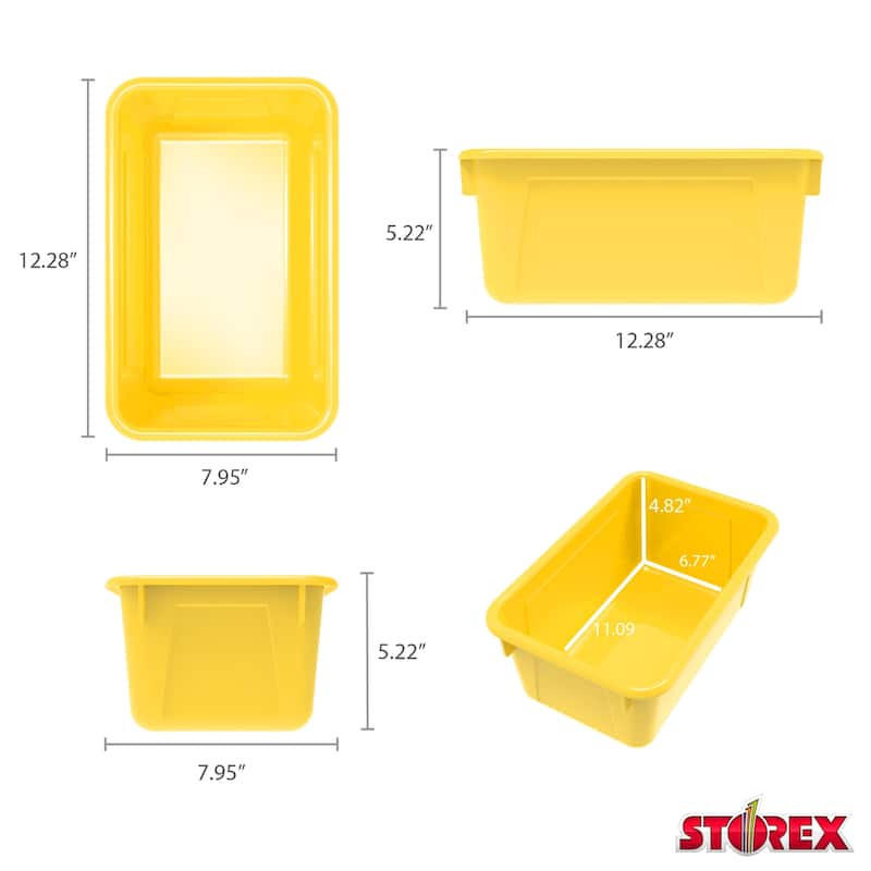 Storex Small Cubby Bin, Yellow, Pack of 5