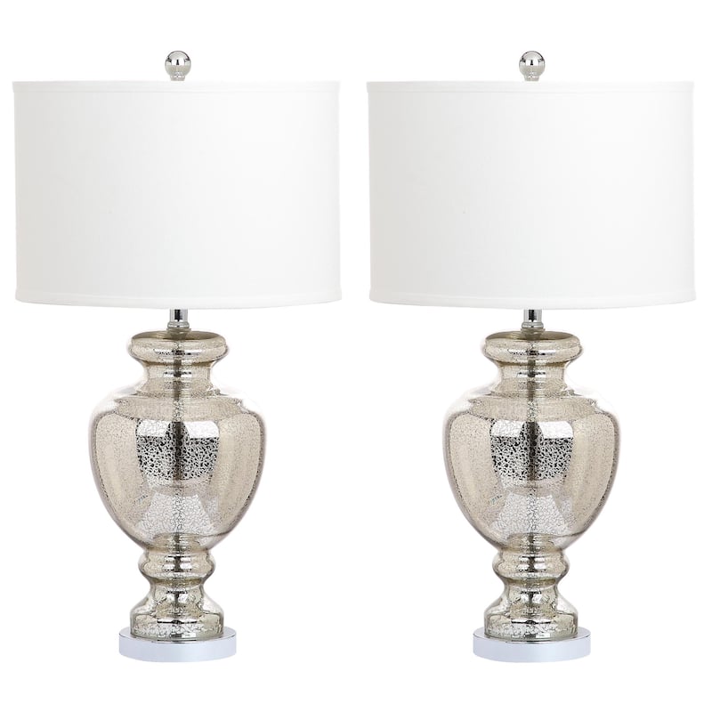 SAFAVIEH Lighting 28-inch Morocco Mercury Glass Table Lamp (Set of 2) - 15"x15"x28"