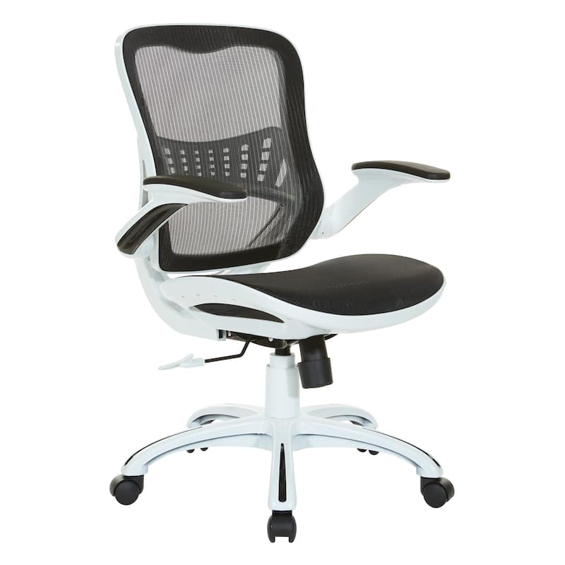 Riley Office Chair with White Mesh Seat and Back - Black