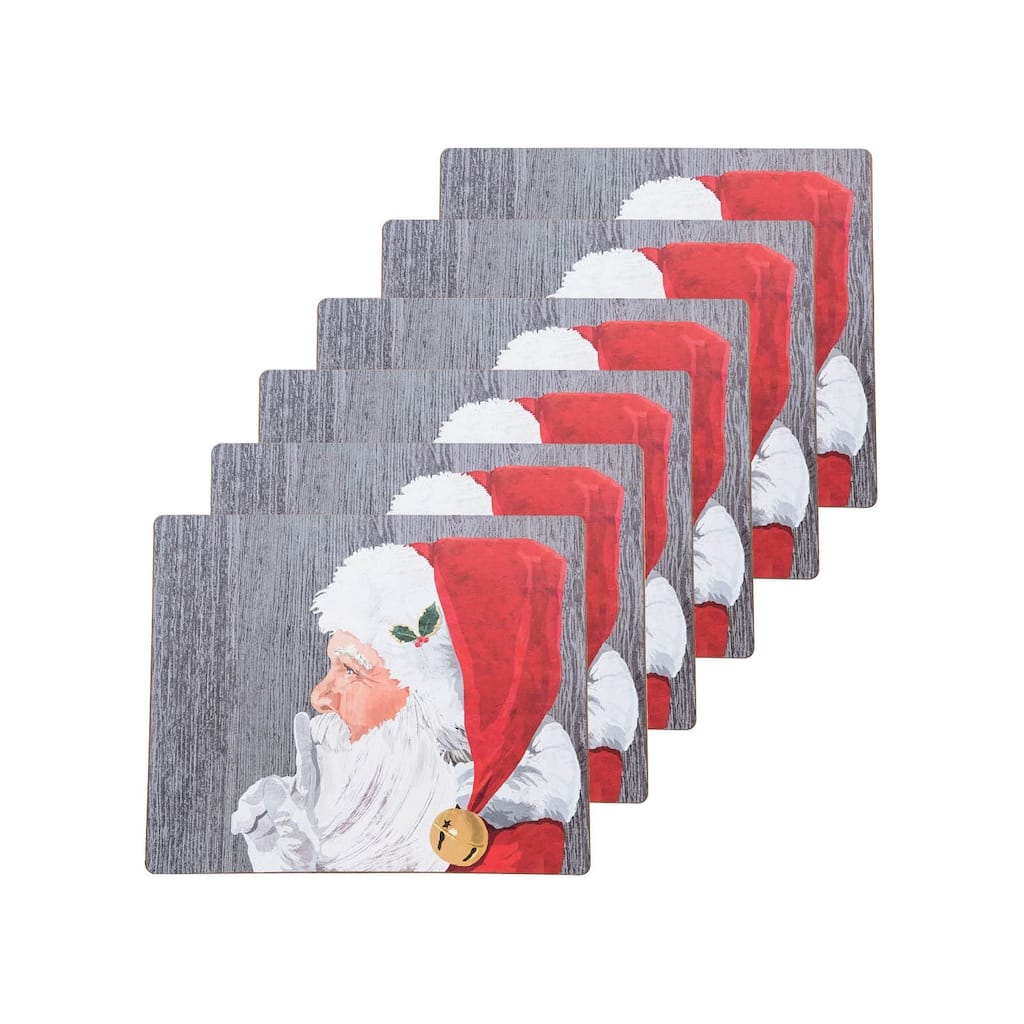 Santa Hardboard Placemat, Set of 6 - Set of 6