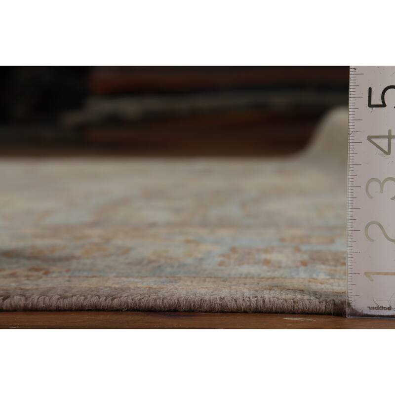Hand Knotted Oriental 100% Wool Carpet Transitional All-Over Greys & Charcoal Oushak Area Rug - 11' 8'' X 8' 2''