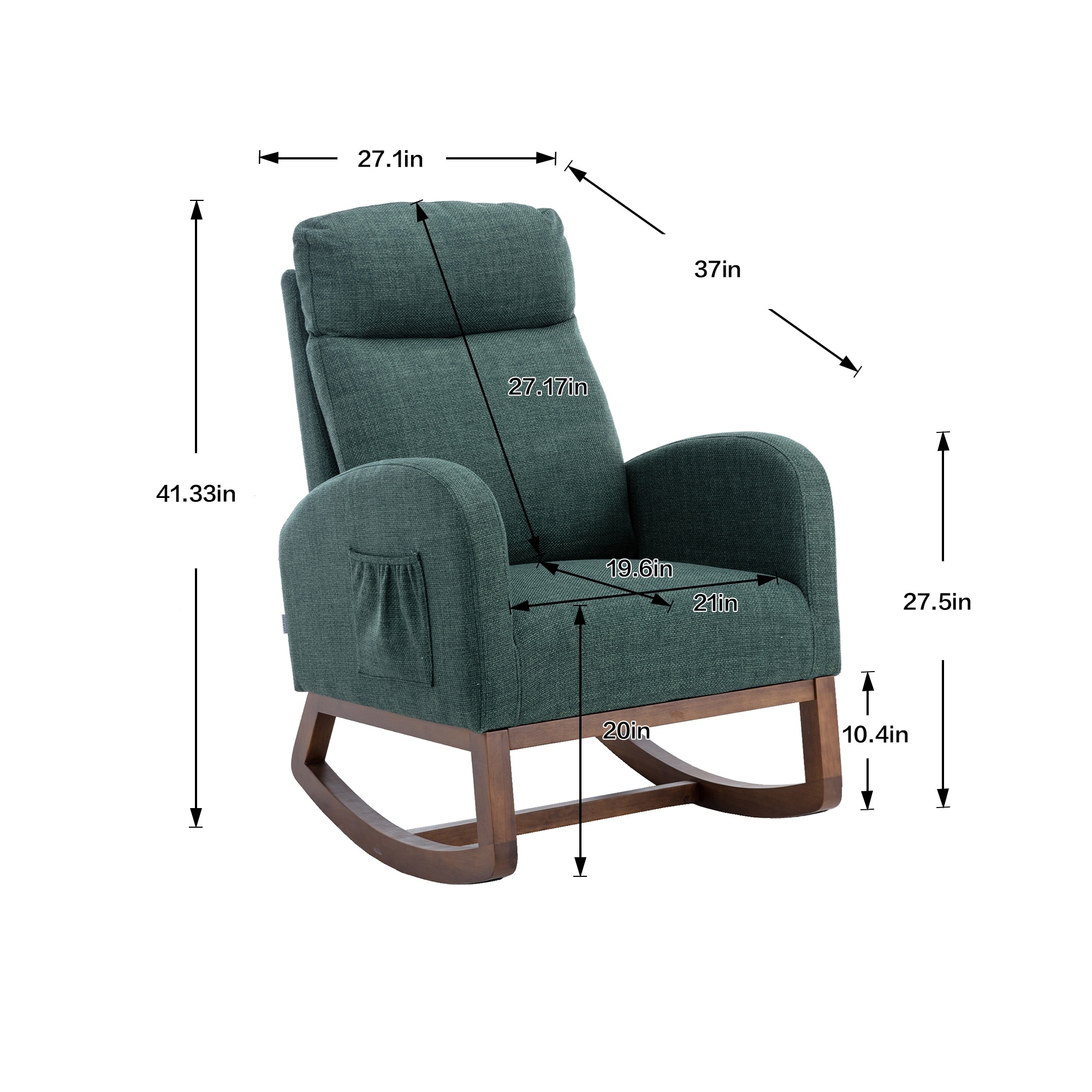 Living Room Comfortable Rocking Chair Lounge Chair with Side