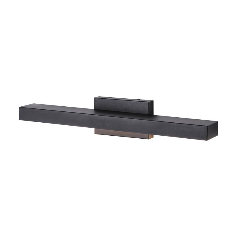 23.6" W 1-Light Modern Black Finish Rectangle Linear Metal Integrated LED Outdoor Wall Sconce