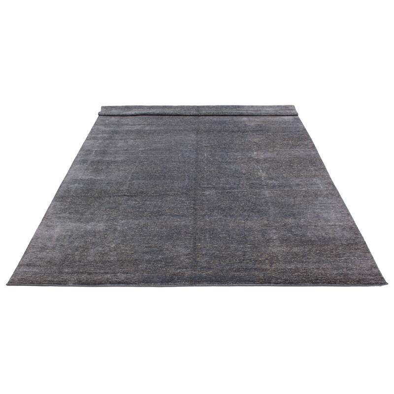 ECARPETGALLERY Hand-knotted Loreto Grey Silk Rug - 11'4 x 14'6