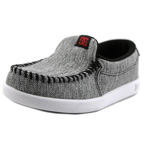 Shop DC Shoes Villian Youth Moc Toe Canvas Gray Loafer