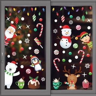 WALPLUS Xmas Friends Winterland Christmas Window Clings Window   WALPLUS Xmas Friends Winterland Christmas Window Clings Window Decoration Double Sided Reusable Removable Electrostatics PVC 