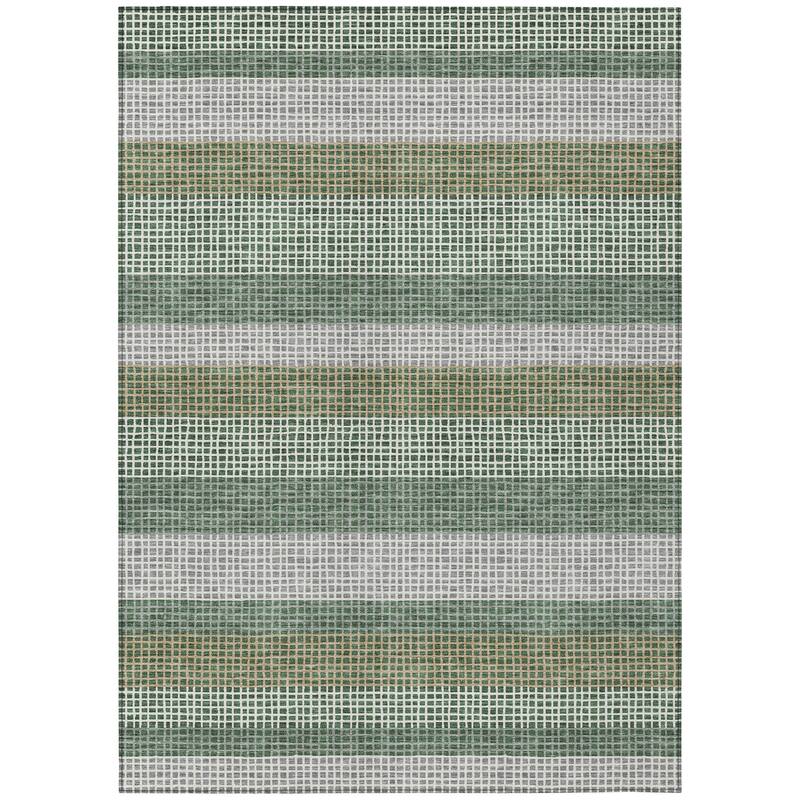 Machine Washable Indoor/ Outdoor Cabana Stripe Chantille Rug