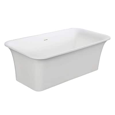 Kingston Brass Arcticstone 67" Free Standing Solid Surface Soaking Tub