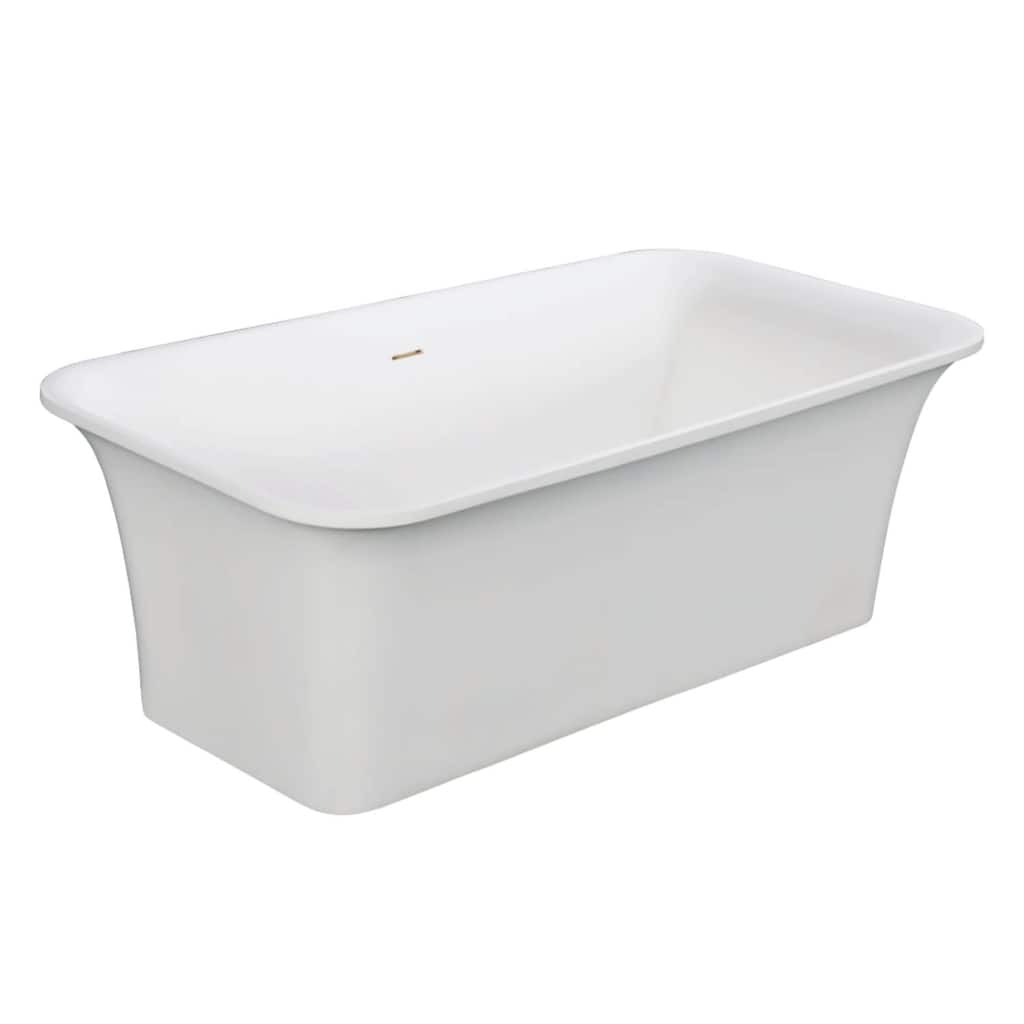 Kingston Brass Arcticstone 67" Free Standing Solid Surface Soaking Tub