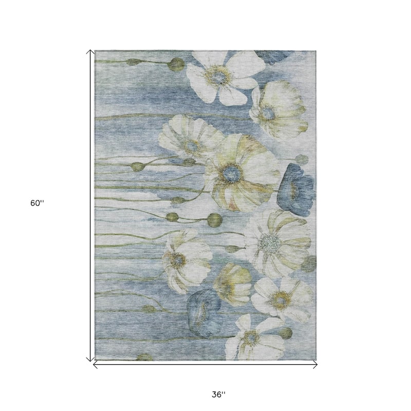 HomeRoots Floral Transitional Rectangle Outdoor Rug