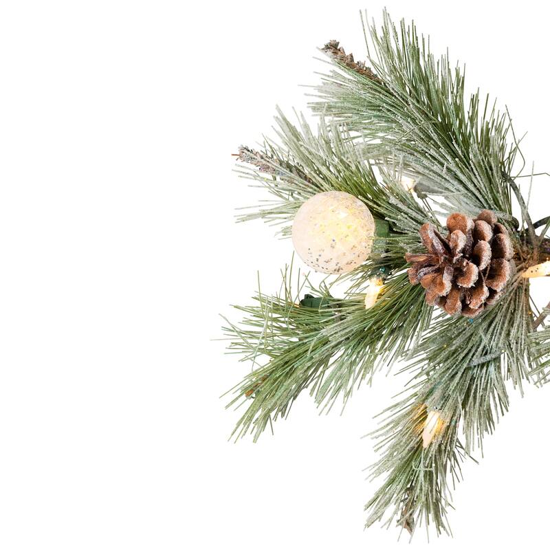 Pre-Lit Medium Artificial Bottle Brush Christmas Tree - 6.5' - Warm White LED Lights - 6.5 Foot