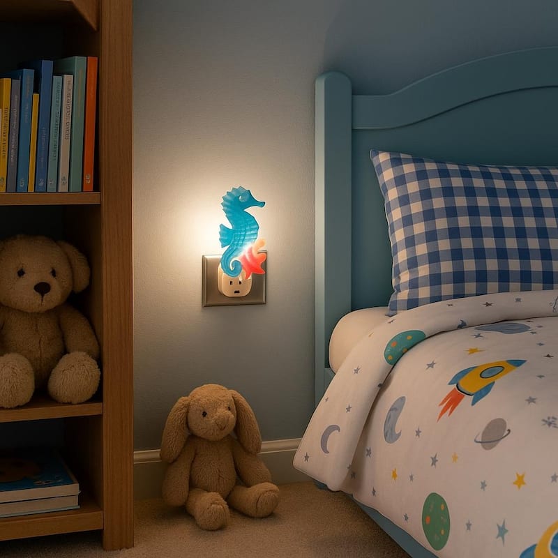 Novelty Lights LED Seahorse Starfish Spring Summer Night Light with Swivel Plug