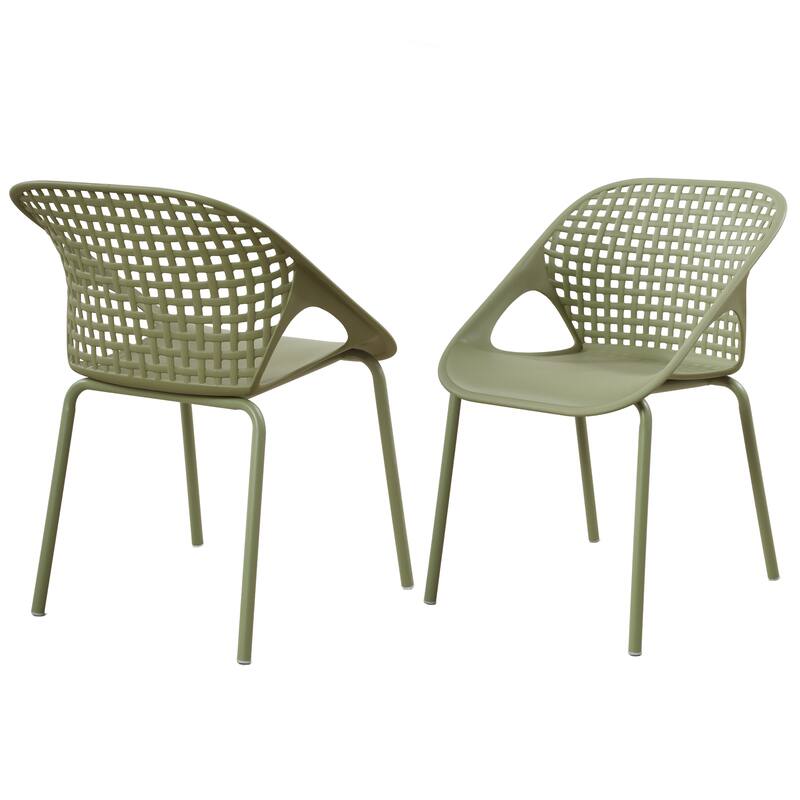 Christopher Knight Home - Modern Outdoor Dining Chair with Weather-Resistant Design - Set of 2