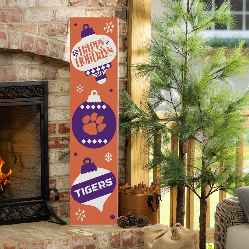 47" Double Sided Seasonal Porch Leaner, Clemson University - 47" x 11.25" - Christmas