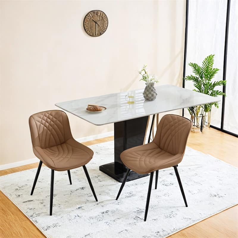 Dining Chairs,Kitchen Chair Upholstered Faux Leather Dinner Chair 2PCS
