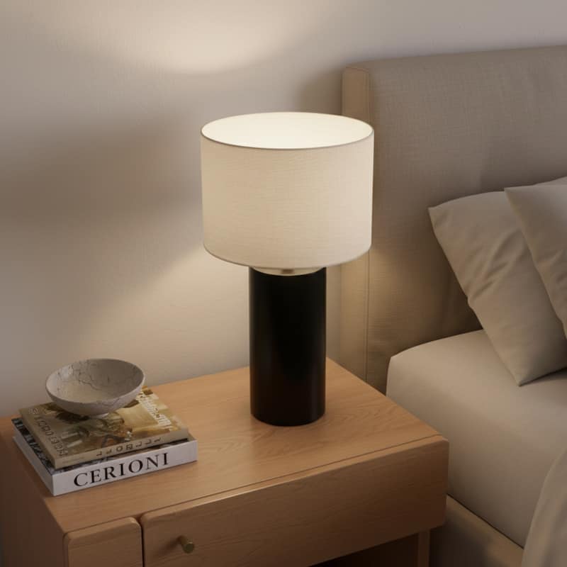 Dsyan Black Cylindrical Table Lamp