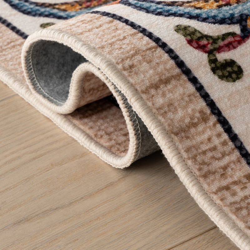 Nuloom Delara Floral & Paisley Washable Rug