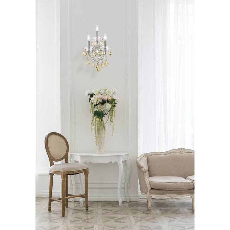 Fleur Illumination Collection Wall Sconce D:12in H:22in E:8.5in Lt:3 Chrome Finish