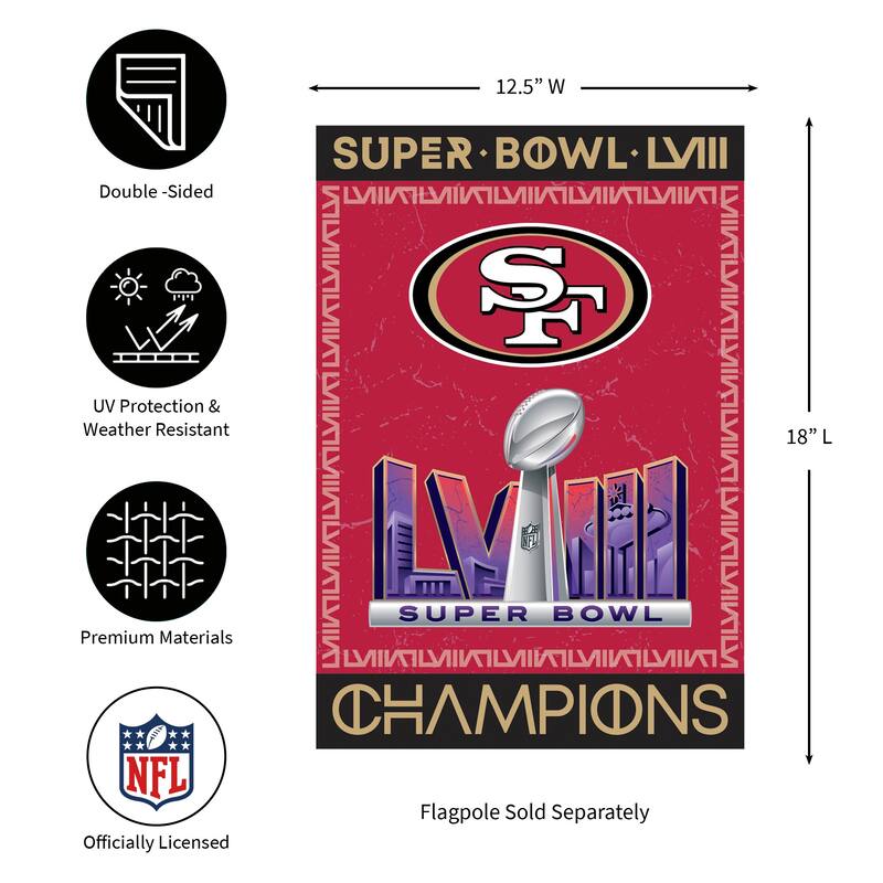 Embossed Suede Flag, Garden Size, San Francisco 49ers