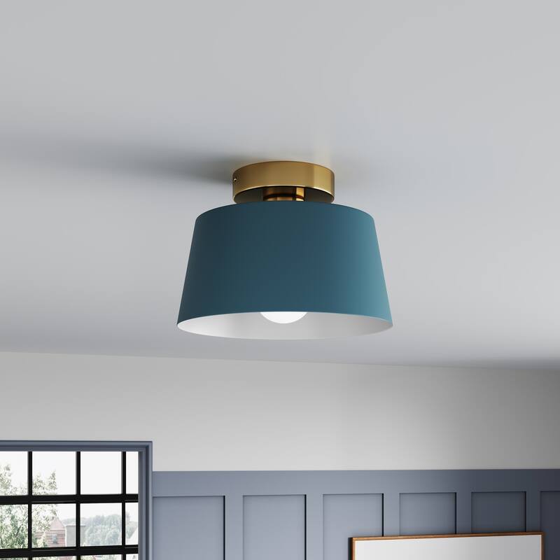 Farmhouse Semi Flush Mount Ceiling Light Fixture for Porch Hallway Passway - Blue