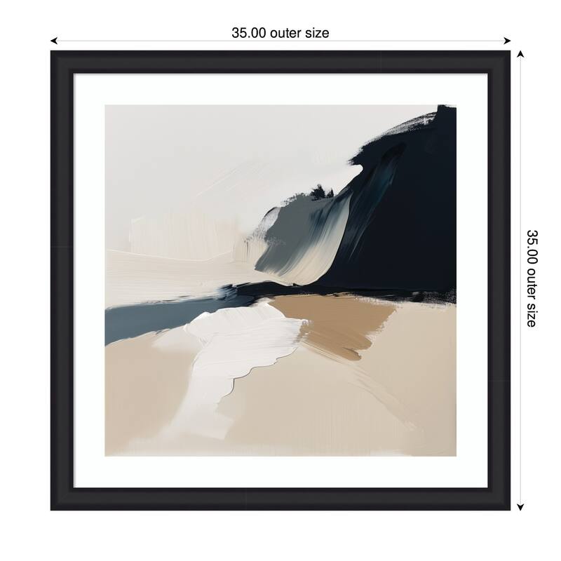 Kate and Laurel Framed Art Coastal Sand Modern Abstract Landscape II by The Creative Bunch Studio