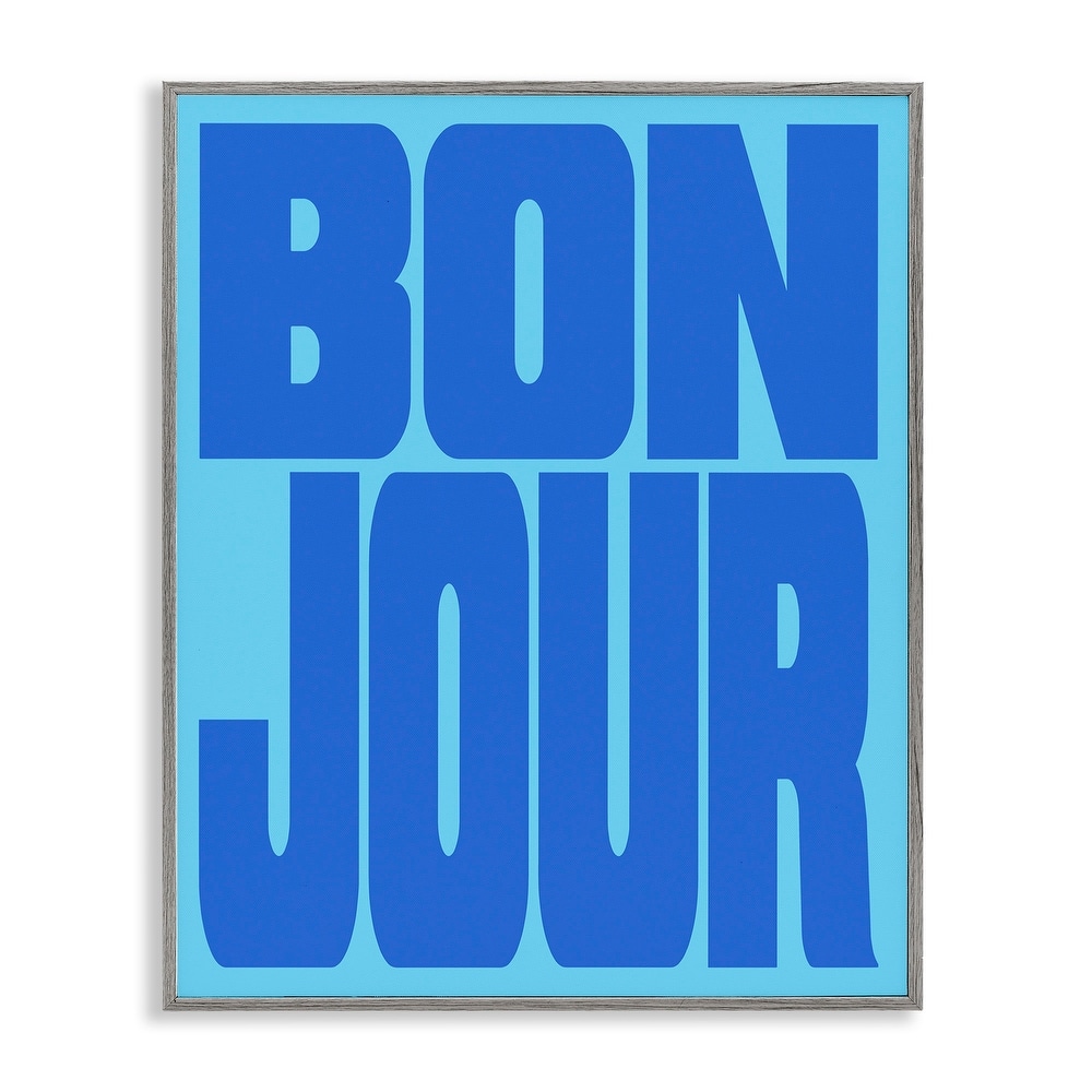 Stupell Bonjour Blue Tones Framed Giclee Art Design By House of Lulu