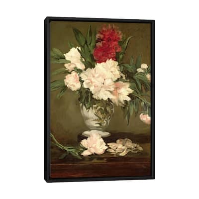 iCanvas "Vase of Peonies on a Small Pedestal, 1864 " by Edouard Manet Framed Canvas Print