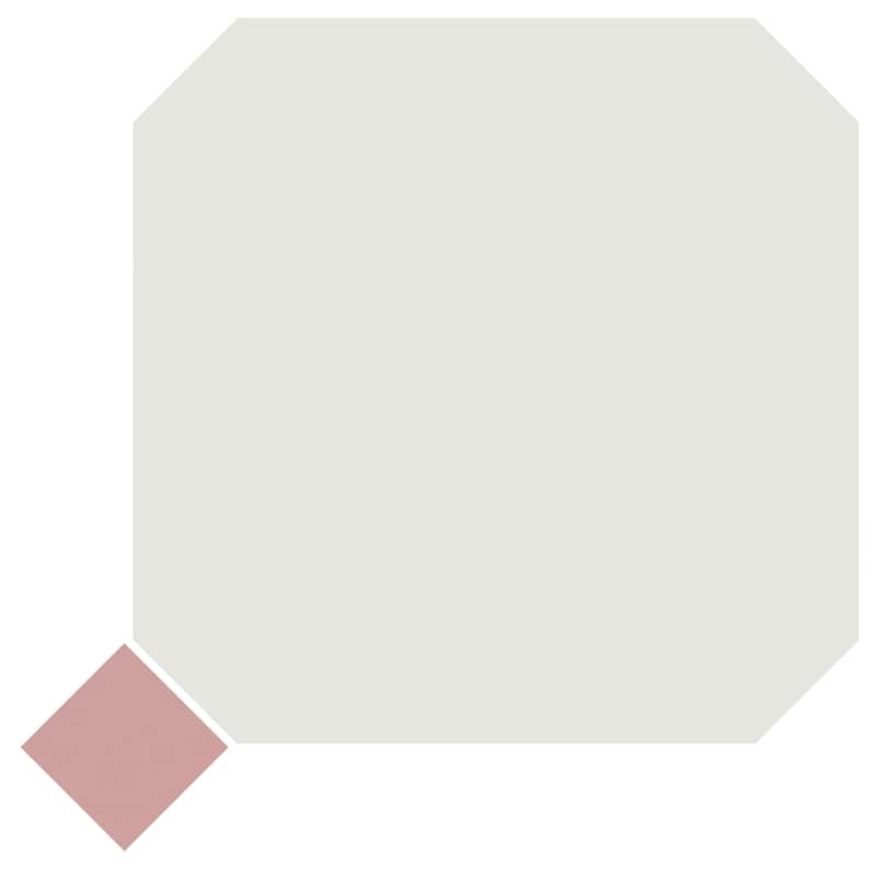 Merola Tile Vaudeville Octagon Nacar with Taco Pink 7-7/8" x 7-7/8" Porcelain Floor and Wall Tile
