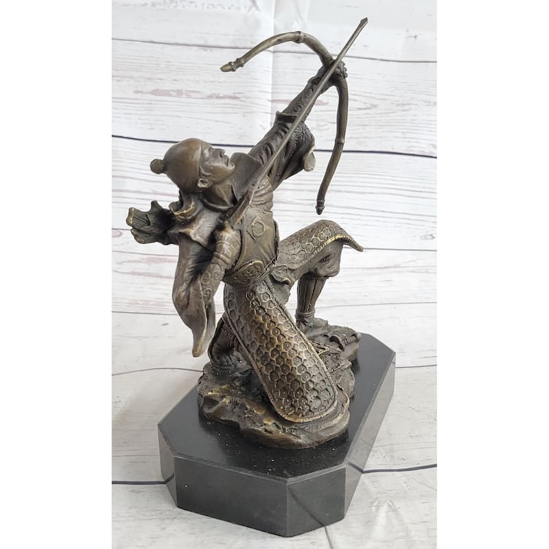 Bronze Samurai Archer Warrior Signed Original Statue Sculpture Collectible Kamiko 9 Inches X 6 Inches