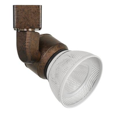 10W Integrated LED Metal Track Fixture with Mesh Head, Bronze and White