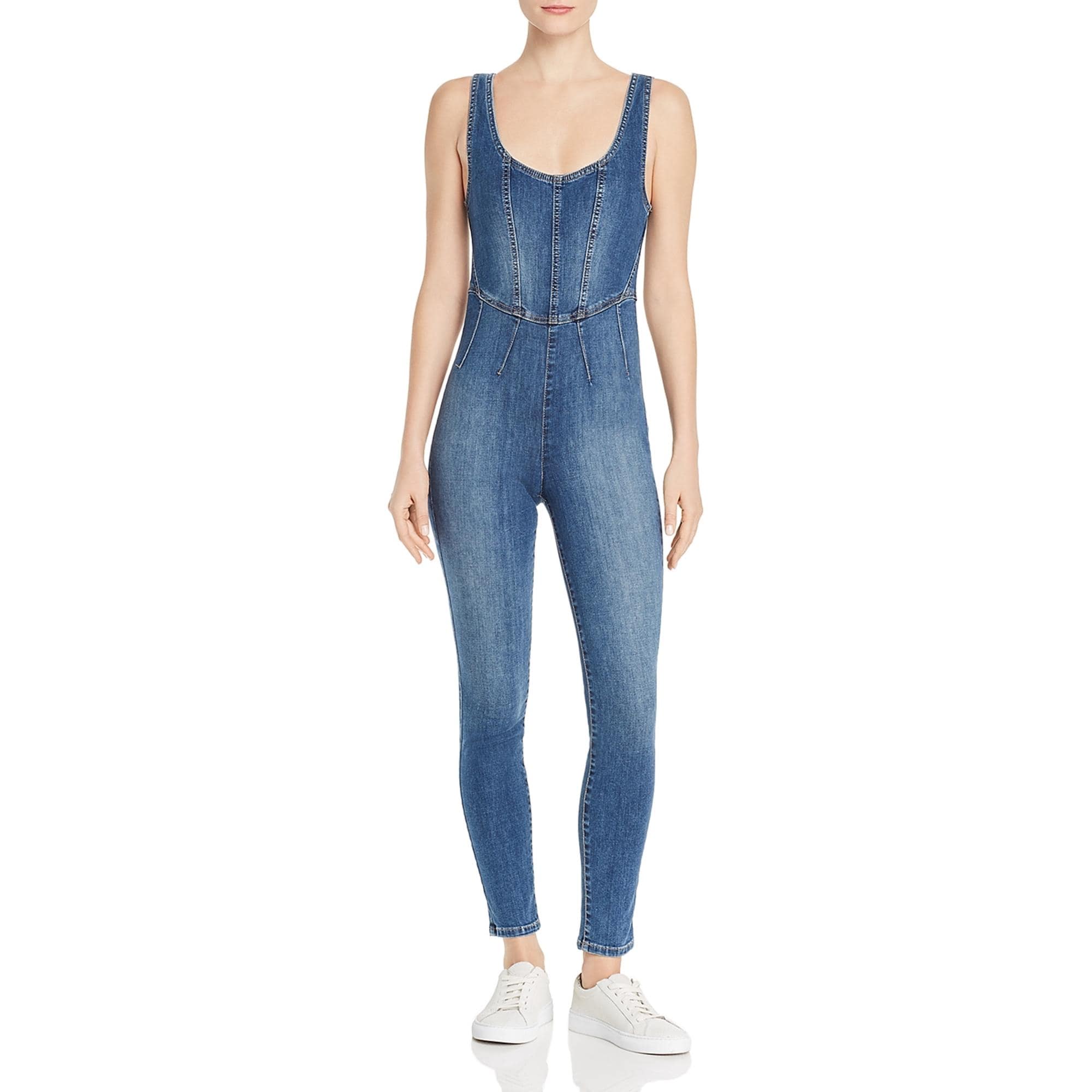 guess women's denim jumpsuit
