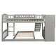 preview thumbnail 9 of 11, Stairway Twin over Twin Bunk Bed with Two Drawers, Slide, and Convertible Ladder, Gray