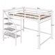 preview thumbnail 13 of 16, Full Size Loft Bed with Built-in Storage Staircase, Side Clothes Hangers and Safety Rail, Solid Wood Slats Support