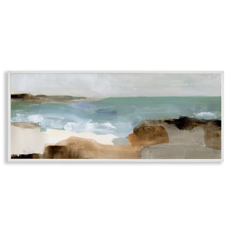 Stupell Abstract Ocean Wave Landscape Muddy Earth Tones Framed Wall Art - Grey