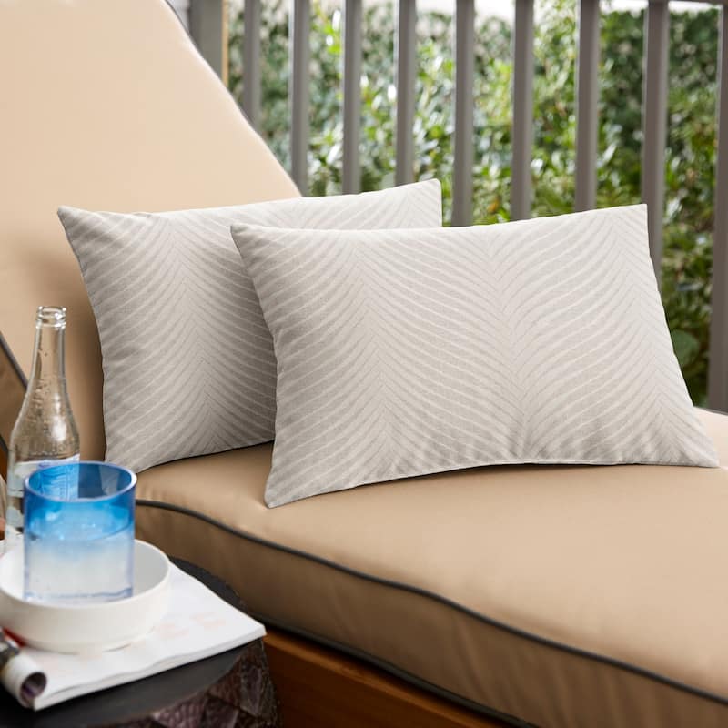 Sunbrella Clock Out Printed Indoor/Outdoor Knife Edge Pillow (Set of 2) - 12 in x 24 in - Clock Out Cloud