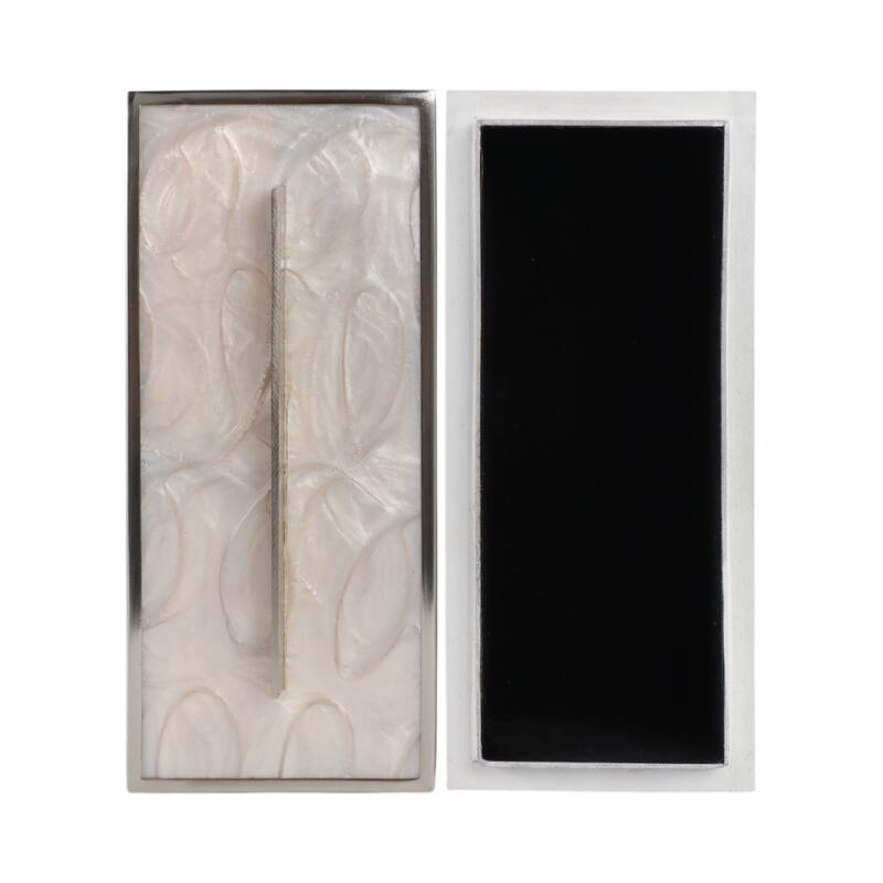 Decorative Wood and Resin Boxes with Removable Lid - 14", White - 14.25"
